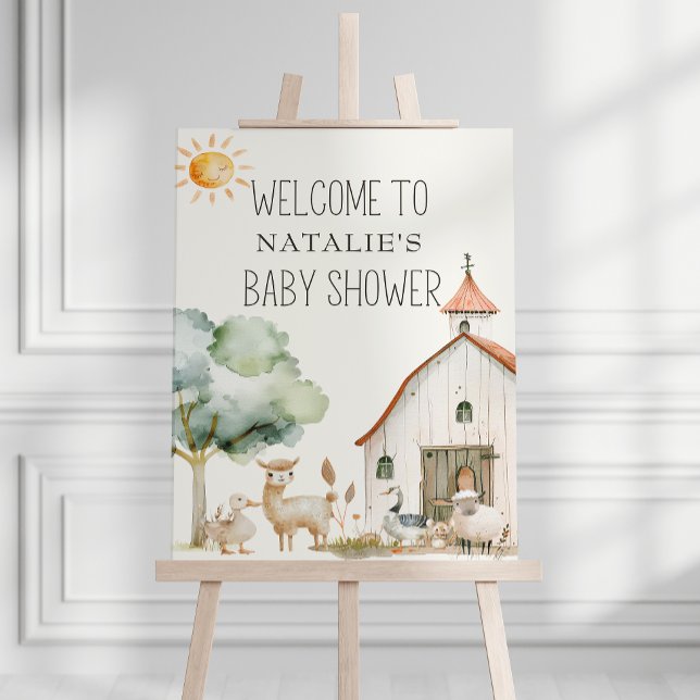 Little Farm Nursery Animals Baby Shower Foam Board (Creator Uploaded)