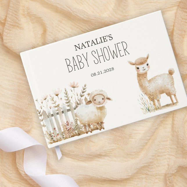 Little Farm Nursery Animals Baby Shower Foil Guest Book (Creator Uploaded)