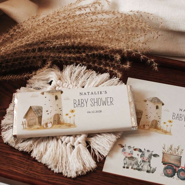 Little Farm Nursery Animals Baby Shower Hershey Bar Favors (Creator Uploaded)