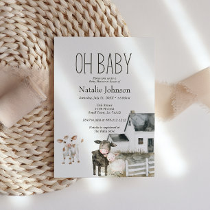 Little Farm Nursery Animals Baby Shower Invitation
