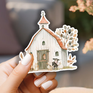 Little Farm Nursery Animals Baby Shower Sticker
