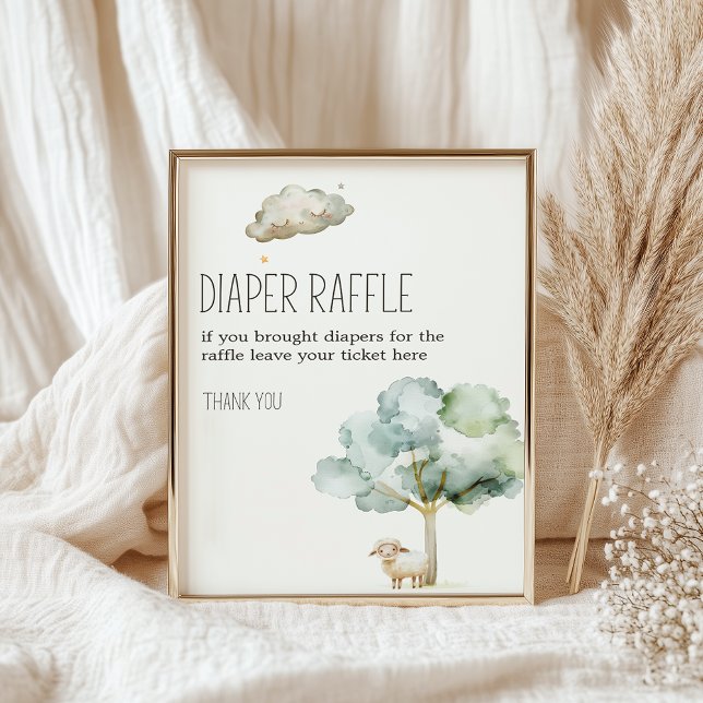 Little Farm Nursery Baby Shower Diaper Raffle Sign (Creator Uploaded)