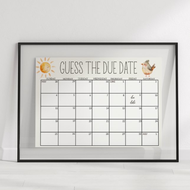 Little Farm Nursery Baby Shower Guess Date Sign (Creator Uploaded)