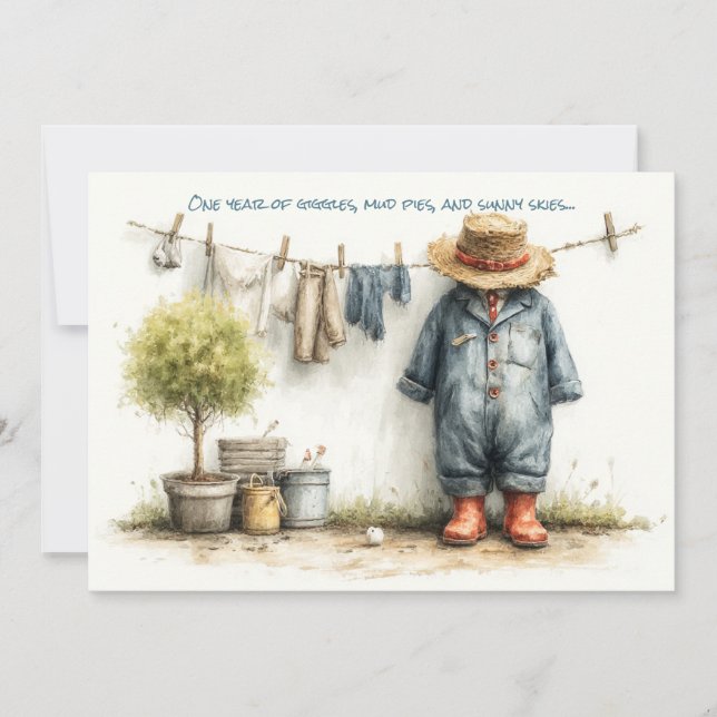 Little Farmer – 1st Birthday Barn Party Invitation (Front)