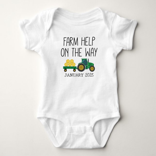 Little Farmer - Farm Help on the Way Baby Bodysuit (Front)