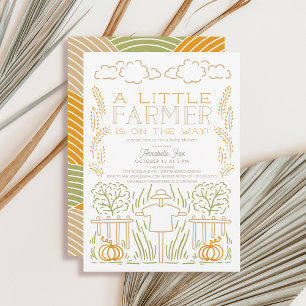 Little Farmer Harvest Scarecrow Baby shower Invitation