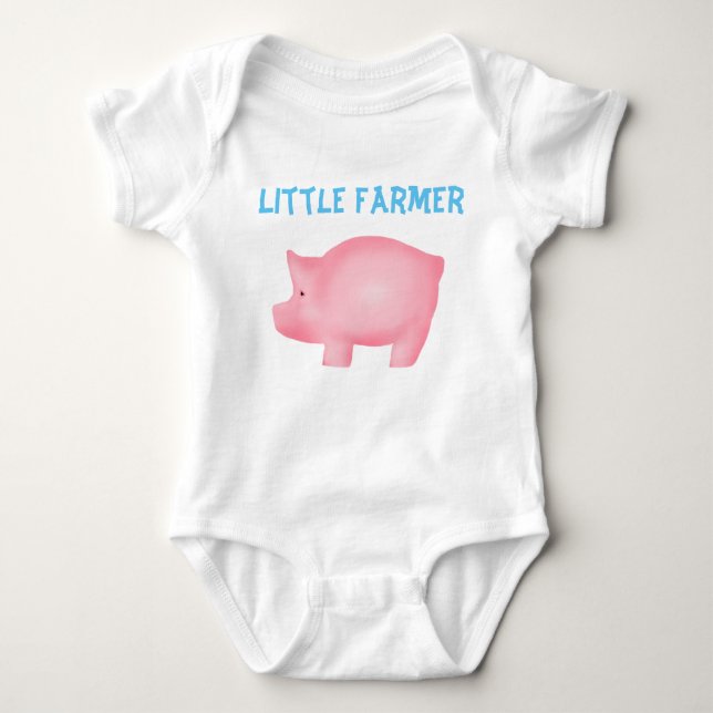 Little Farmer Pig Custom Bodysuit (Front)