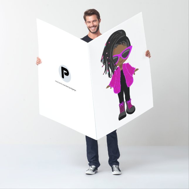 Little Fashion Black Girl Greeting Card (In Situ)