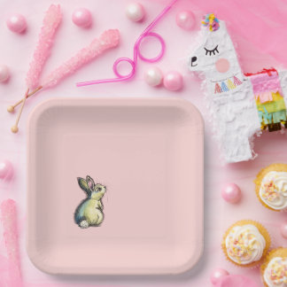 Little Fat Bunny Paper Plates