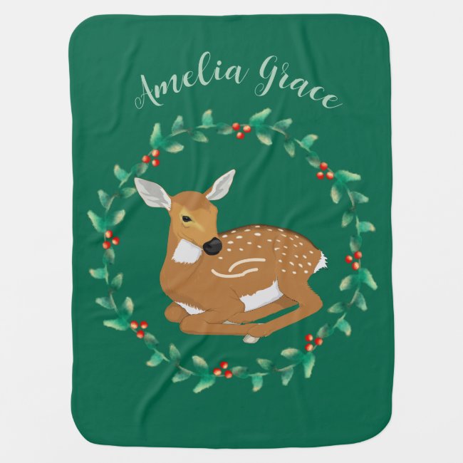 Little Fawn and Garland Design Baby Blanket