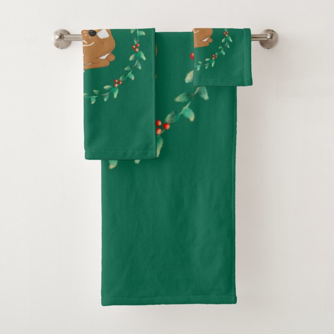 Little Fawn and Garland Design Bath Towels Set