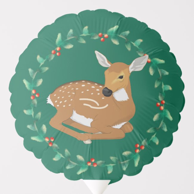 Little Fawn and Garland Design Party Balloon