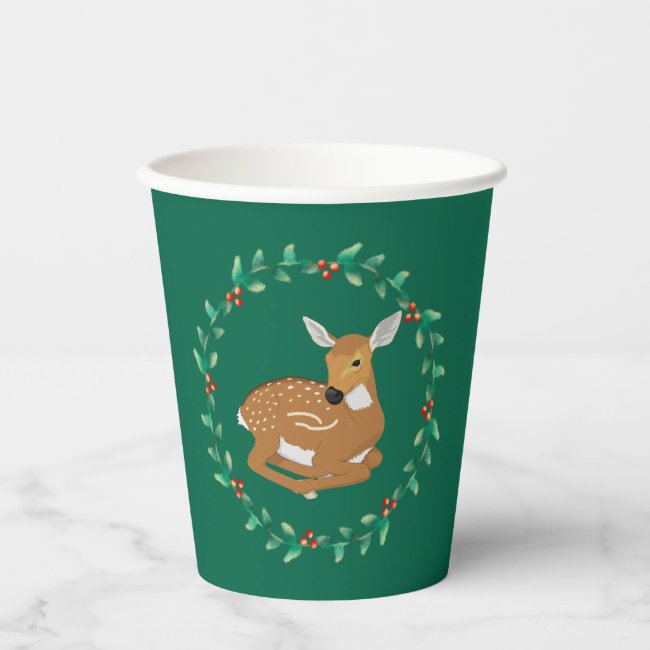 Little Fawn Garland Christmas Paper Cups