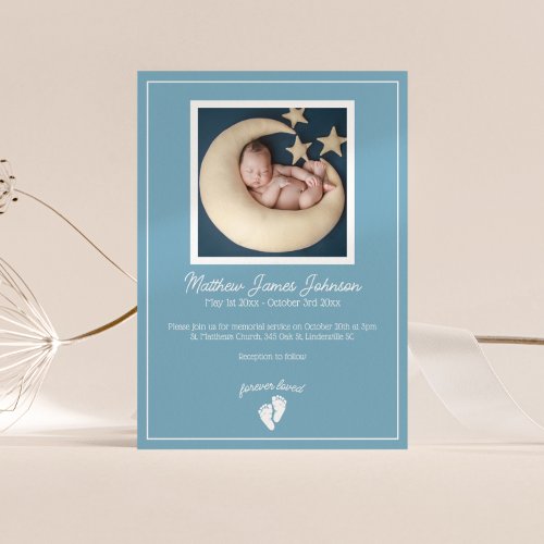 Little Feet Baby Memorial Funeral Invitation