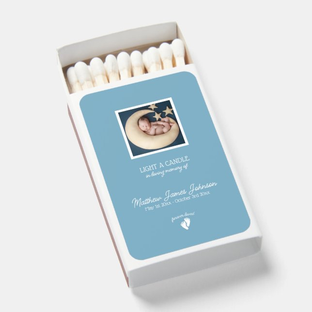 Little Feet Baby Memorial Funeral Photo Matchboxes (Front Open)
