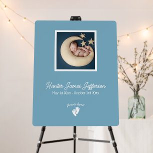 Little Feet Baby Memorial Order or Service Program Foam Board