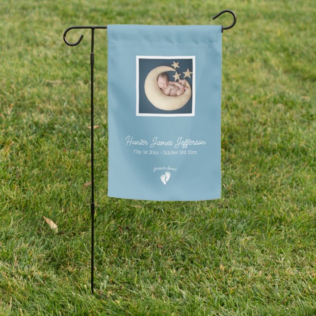Little Feet Baby Memorial Photo Garden Flag (In SItu)