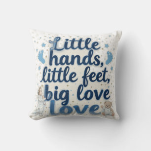 Little feet baby shower throw pillow