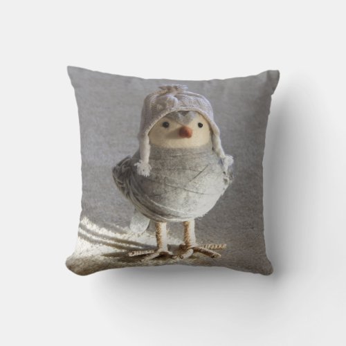Little Felt Birdie with Hat Pillow