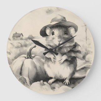 Little field mouse farming  large clock