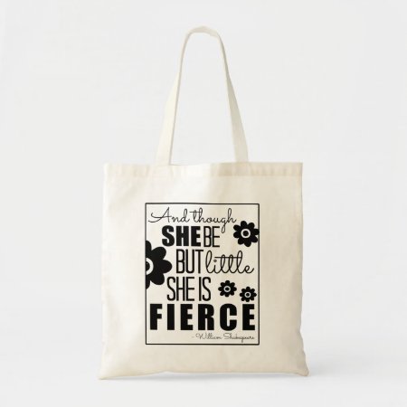 Little & Fierce - Black & White Tote Bag