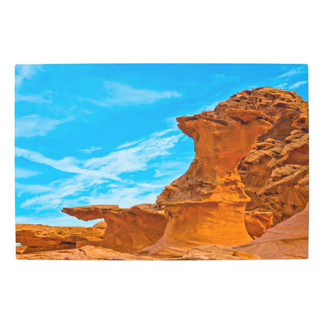 Little Finland Red Rock Sculptures Metal Print (Front)