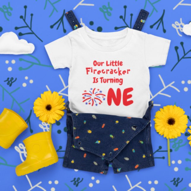 Little Firecracker 1st Birthday Baby T-Shirt (Creator Uploaded)