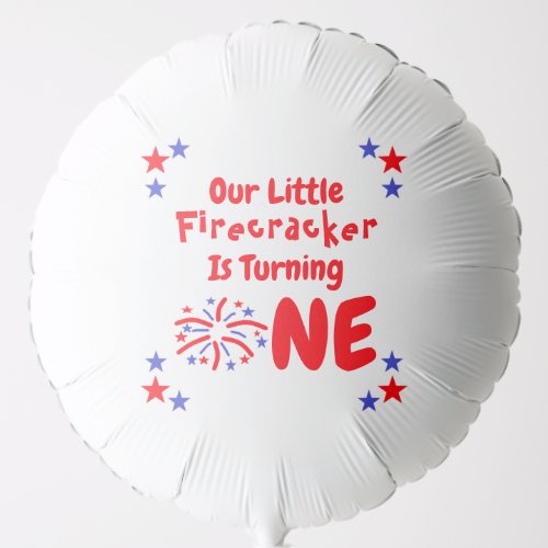 Little Firecracker 1st Birthday Balloon