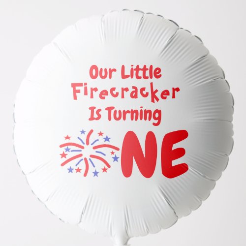 Little Firecracker 1st Birthday Balloon