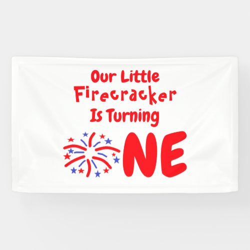 Little Firecracker 1st Birthday Banner