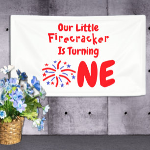 Little Firecracker 1st Birthday Banner