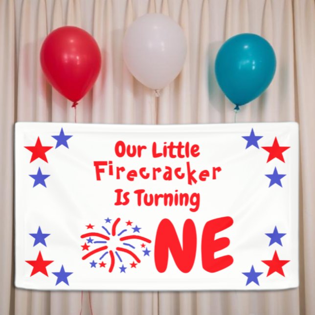 Little Firecracker 1st Birthday Banner (Creator Uploaded)