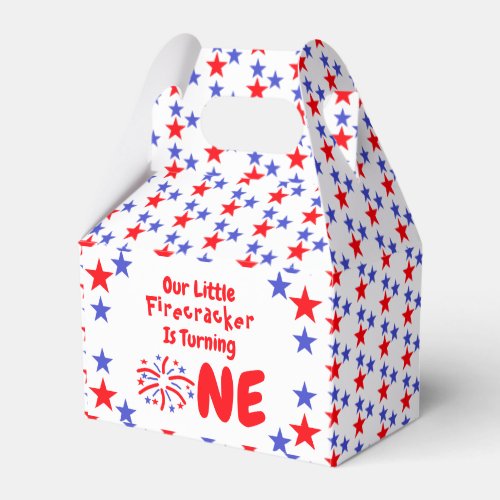 Little Firecracker 1st Birthday Favor Boxes