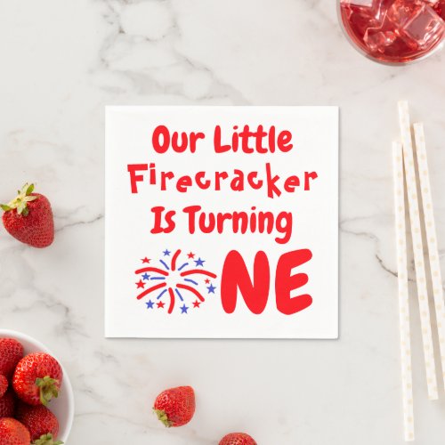 Little Firecracker 1st Birthday Napkins