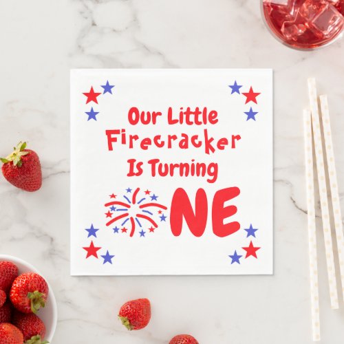 Little Firecracker 1st Birthday Napkins