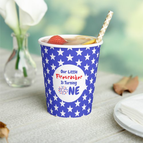 Little Firecracker 1st Birthday Paper Cups