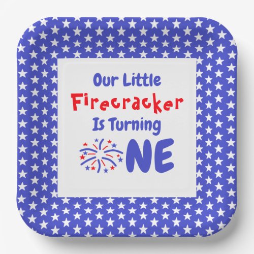 Little Firecracker 1st Birthday Paper Plates