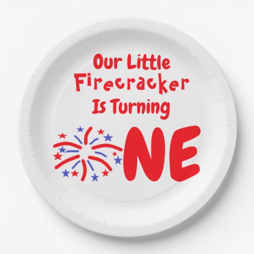 Little Firecracker 1st Birthday Paper Plates