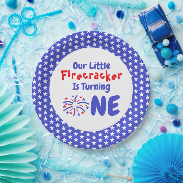 Little Firecracker 1st Birthday Paper Plates (Party)