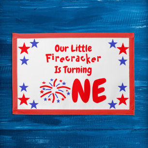 Little Firecracker 1st Birthday Pennant