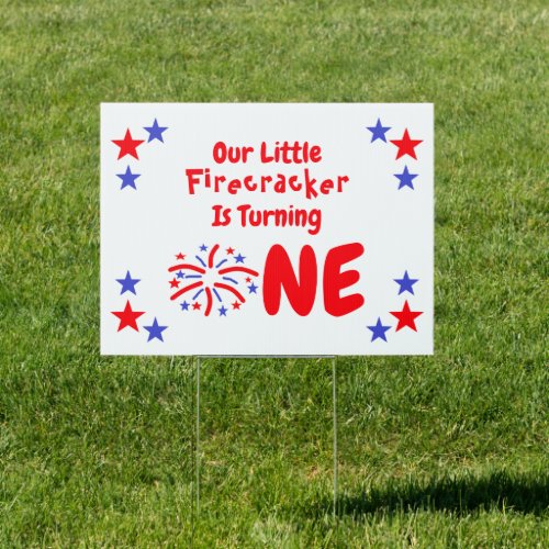 Little Firecracker 1st Birthday Sign