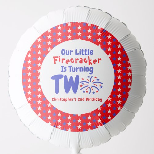 Little Firecracker 2nd Birthday Balloon