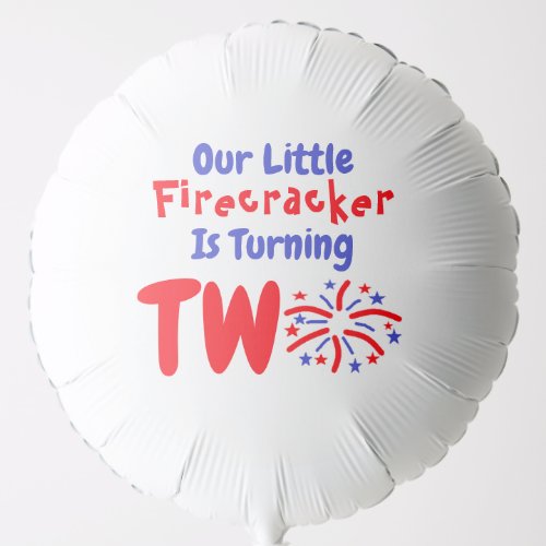 Little Firecracker 2nd Birthday Balloon