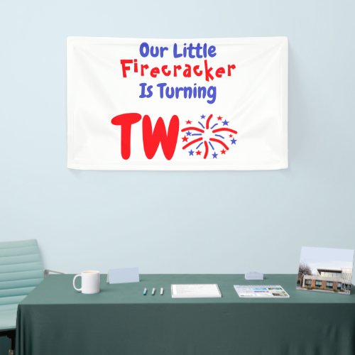 Little Firecracker 2nd Birthday Banner