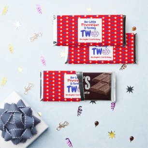 Little Firecracker 2nd Birthday Hershey Bar Favors