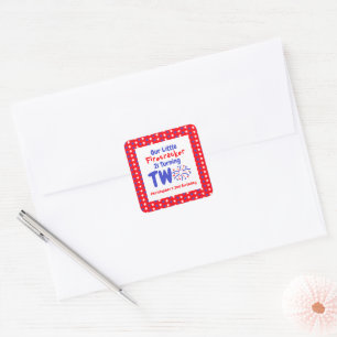 Little Firecracker 2nd Birthday Square Sticker