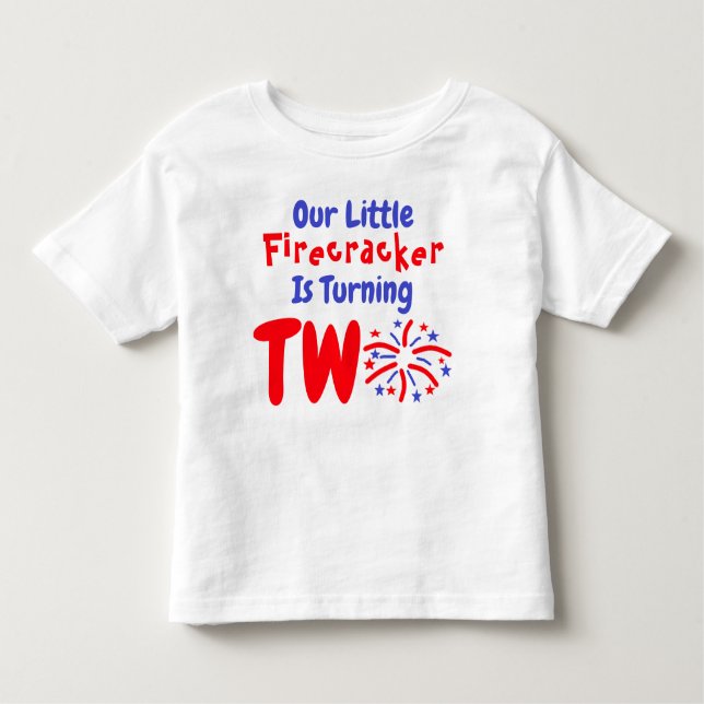 Little Firecracker 2nd Birthday Toddler T-shirt (Front)