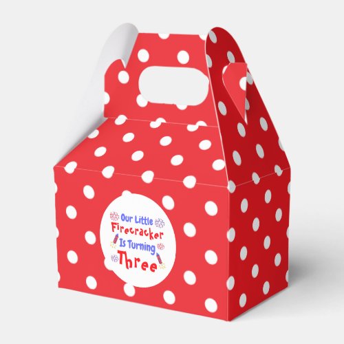 Little Firecracker 3rd Birthday Favor Boxes