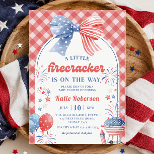 Little Firecracker 4th July Baby Shower Invitation