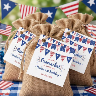 Little Firecracker 4th Of July 1st Birthday Favor Tags